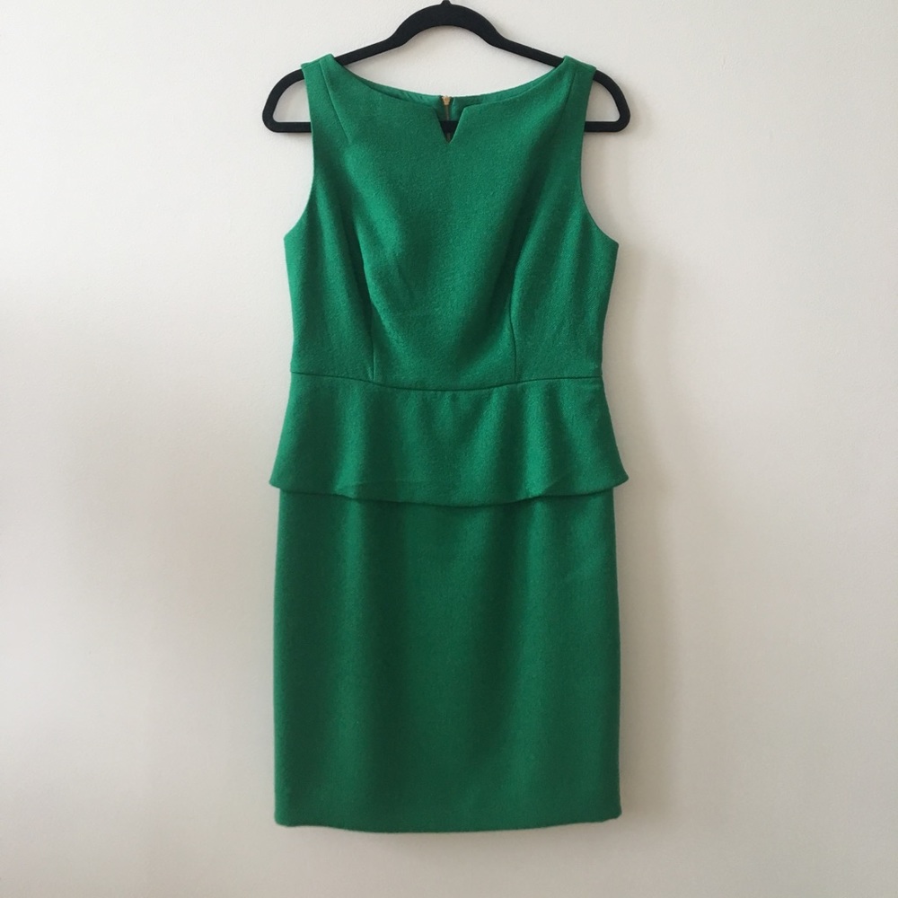 NWT Structured Peplum Dress in Green